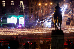 Torchlight procession ahead of Armenian Genocide Remembrance Day in Yerevan