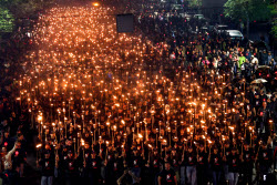 Torchlight procession ahead of Armenian Genocide Remembrance Day in Yerevan