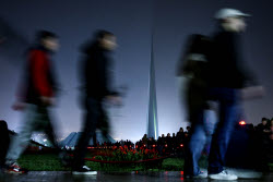 Torchlight procession ahead of Armenian Genocide Remembrance Day in Yerevan