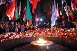 Torchlight procession ahead of Armenian Genocide Remembrance Day in Yerevan
