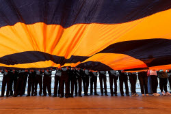 St George Ribbon patriotic campaign in Kazan, Russia