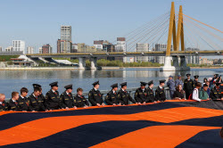 St George Ribbon patriotic campaign in Kazan, Russia