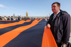 St George Ribbon patriotic campaign in Kazan, Russia