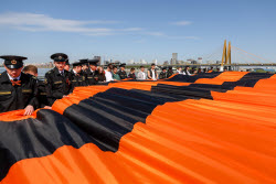 St George Ribbon patriotic campaign in Kazan, Russia