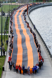St George Ribbon patriotic campaign in Kazan, Russia