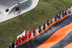St George Ribbon patriotic campaign in Kazan, Russia