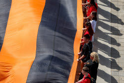 St George Ribbon patriotic campaign in Kazan, Russia
