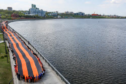 St George Ribbon patriotic campaign in Kazan, Russia