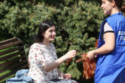 St George Ribbon event in Melitopol, Russia