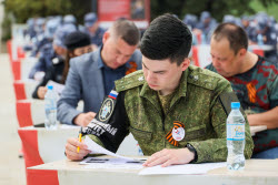 Victory Dictation event in Donetsk People's Republic