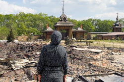 Burned-down New Jerusalem church complex in Belgorod Region, Russia