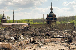 Burned-down New Jerusalem church complex in Belgorod Region, Russia