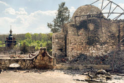 Burned-down New Jerusalem church complex in Belgorod Region, Russia
