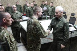 Инспектирование министром обороны РФ Белоусовым пункта группировки войск "Курск"