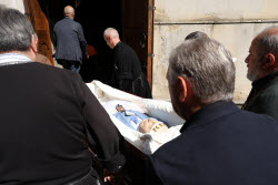 Burial service for sculptor Zurab Tsereteli in Tbilisi, Georgia