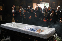 Burial service for sculptor Zurab Tsereteli in Tbilisi, Georgia