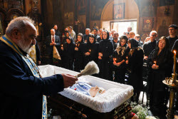 Burial service for sculptor Zurab Tsereteli in Tbilisi, Georgia