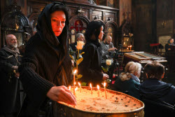 Burial service for sculptor Zurab Tsereteli in Tbilisi, Georgia