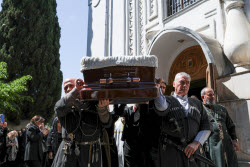 Burial service for sculptor Zurab Tsereteli in Tbilisi, Georgia