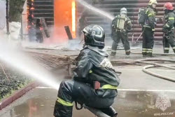 Fire at banya complex in Moscow
