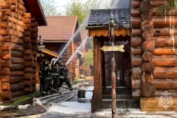 Fire at banya complex in Moscow