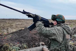 North Korean servicemen in combat training