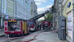 ВИДЕО. Обстановка на месте пожара в центре Москвы