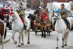Parade marks Fire Service Day in Yekaterinburg, Russia