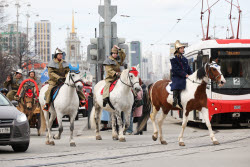 Parade marks Fire Service Day in Yekaterinburg, Russia