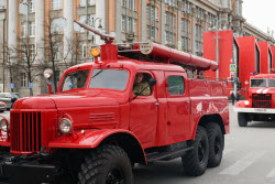 Parade marks Fire Service Day in Yekaterinburg, Russia