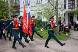 Parade for WWII veteran in Lugansk