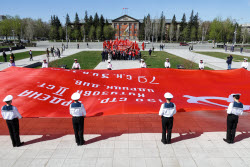 Марш-эстафета "Наша Великая Победа" в Новосибирске