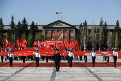 Марш-эстафета "Наша Великая Победа" в Новосибирске