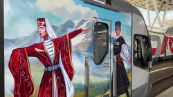 VIDEO. Dioscuria electric train in Sirius, Russia