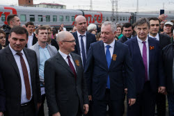 Launch of Dioscuria electric train between Sirius, Russia and Sukhum, Abkhazia