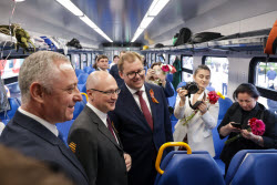 Launch of Dioscuria electric train between Sirius, Russia and Sukhum, Abkhazia