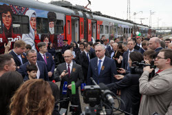Launch of Dioscuria electric train between Sirius, Russia and Sukhum, Abkhazia