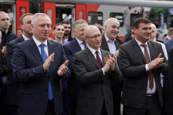 Launch of Dioscuria electric train between Sirius, Russia and Sukhum, Abkhazia