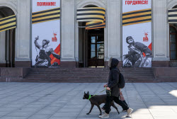St Petersburg decorated for Victory Day celebrations