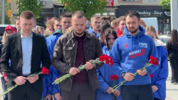 ВИДЕО. Акция памяти в Мариуполе в годовщину трагедии в Одесском доме профсоюзов