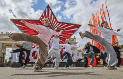 Preparations for upcoming Victory Day in Moscow