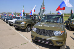 Handing over vehicles to special military operation zone in Rostov-on-Don