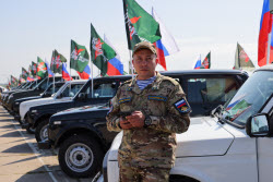 Handing over vehicles to special military operation zone in Rostov-on-Don