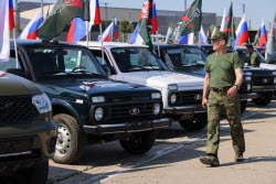 Handing over vehicles to special military operation zone in Rostov-on-Don