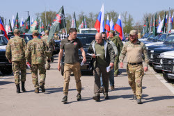 Handing over vehicles to special military operation zone in Rostov-on-Don