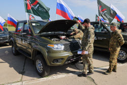 Handing over vehicles to special military operation zone in Rostov-on-Don