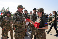 Handing over vehicles to special military operation zone in Rostov-on-Don