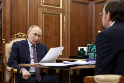 Встреча президента РФ Путина и председателя "Деловой России" Репика в Москве