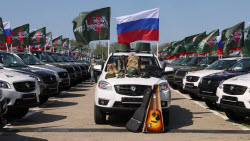 VIDEO. Handing over vehicles to special military operation zone in Rostov-on-Don