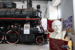 Railway trains under restoration in Donetsk